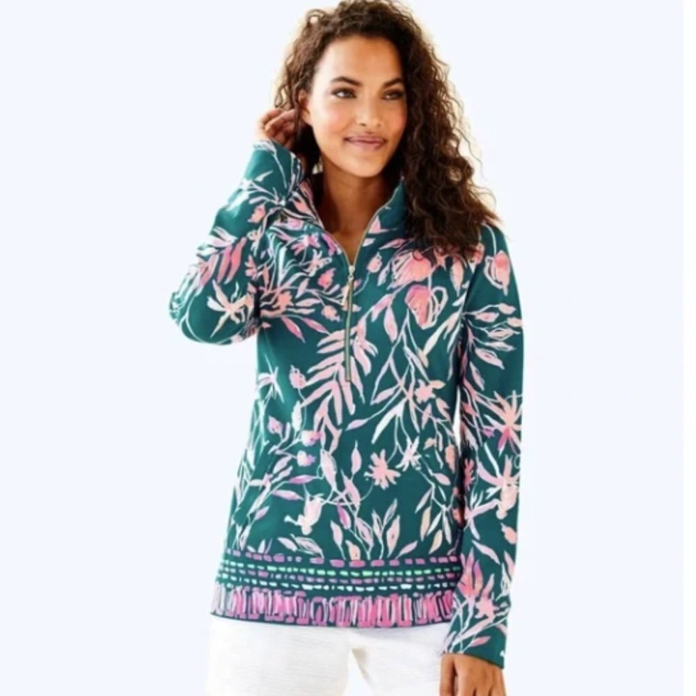 Lilly Pulitzer UPF 50+ Skipper popover Tidal Wave It's Prime Time Medium NWT